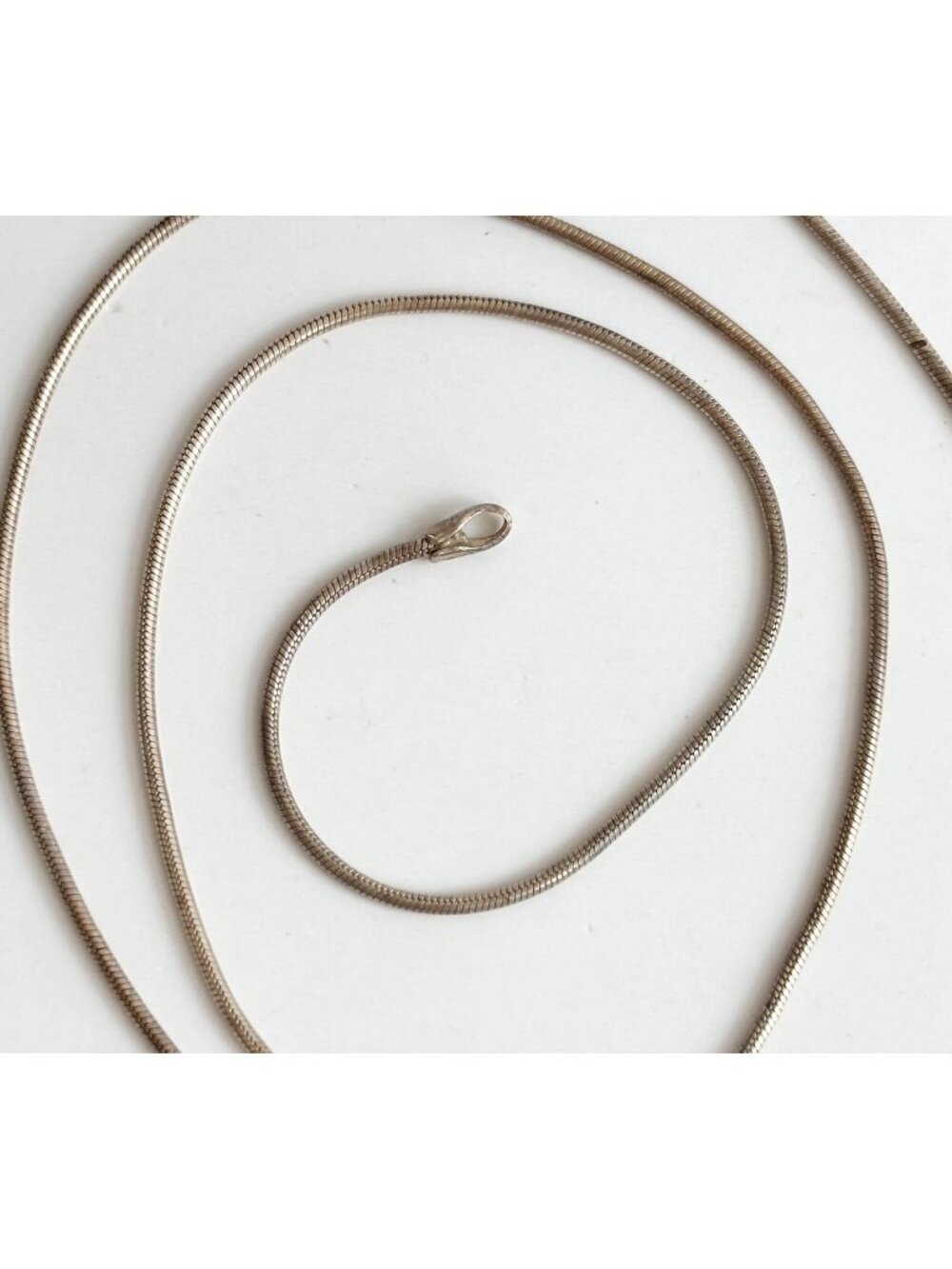 Snake Chain Sterling Silver 925 Minimalist Classic Vintage Necklace - 20"